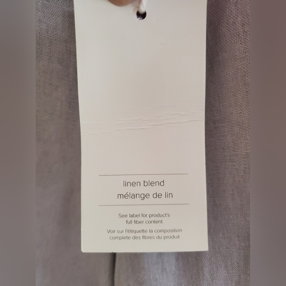 NWT Joie Linen Blend Gray Wide Leg Pants Size L Tie Elastic Waist Pockets - Picture 7 of 9
